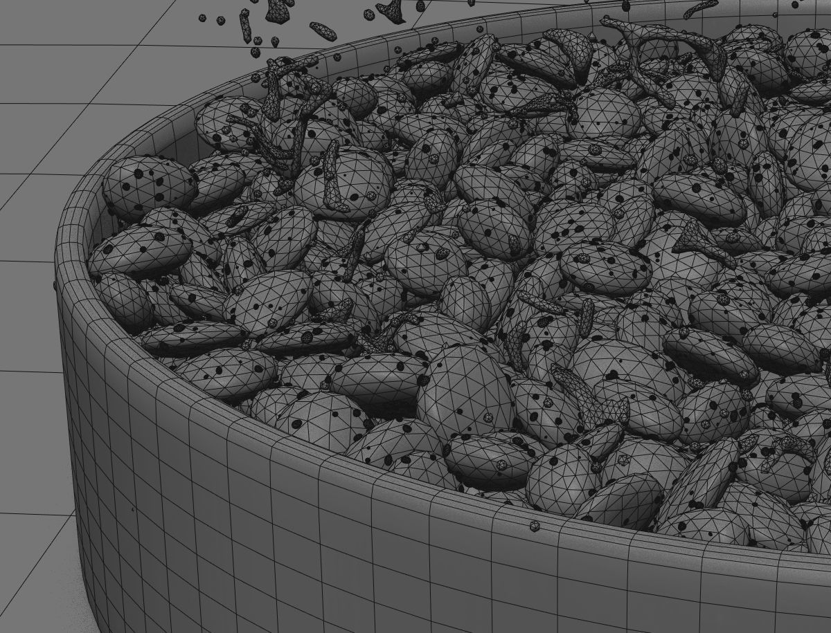 Modern water fountain with simulated stream 3D model_12