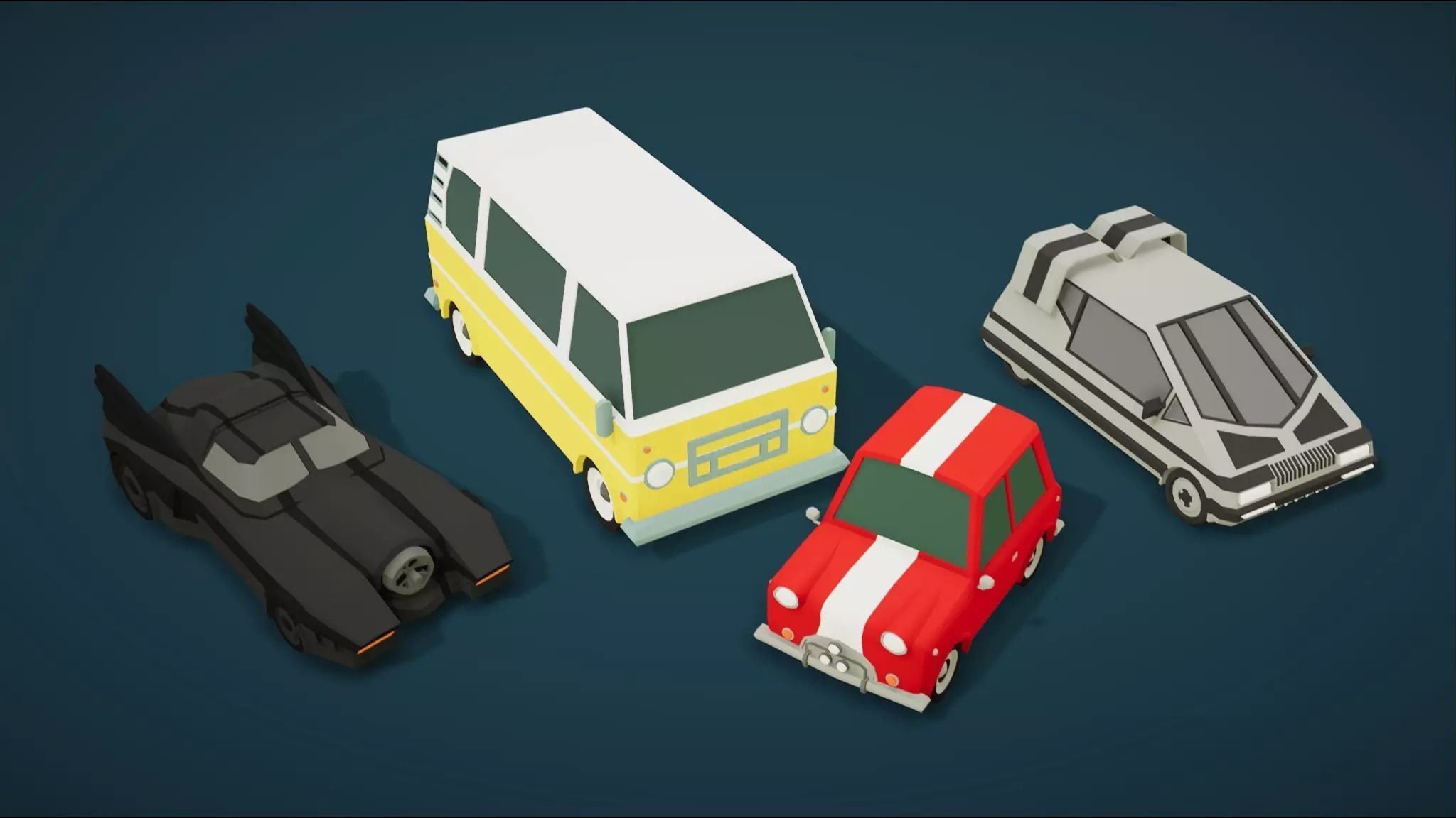 Low Poly Cars Pack 80 cars Low-poly 3D model_20