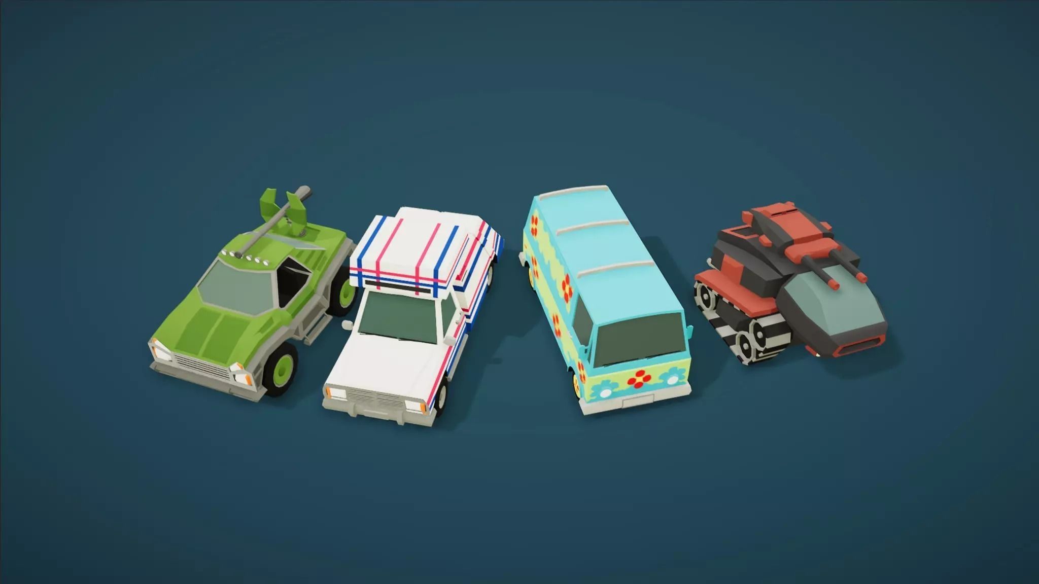 Low Poly Cars Pack 80 cars Low-poly 3D model_19