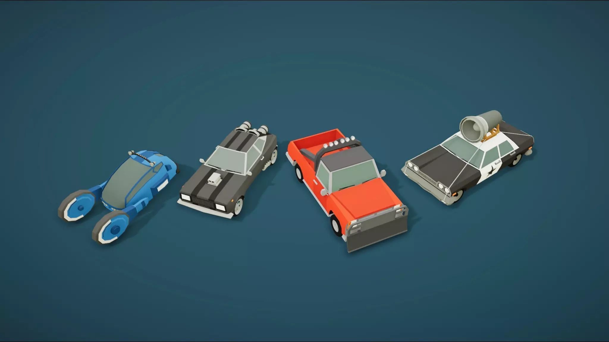 Low Poly Cars Pack 80 cars Low-poly 3D model_7