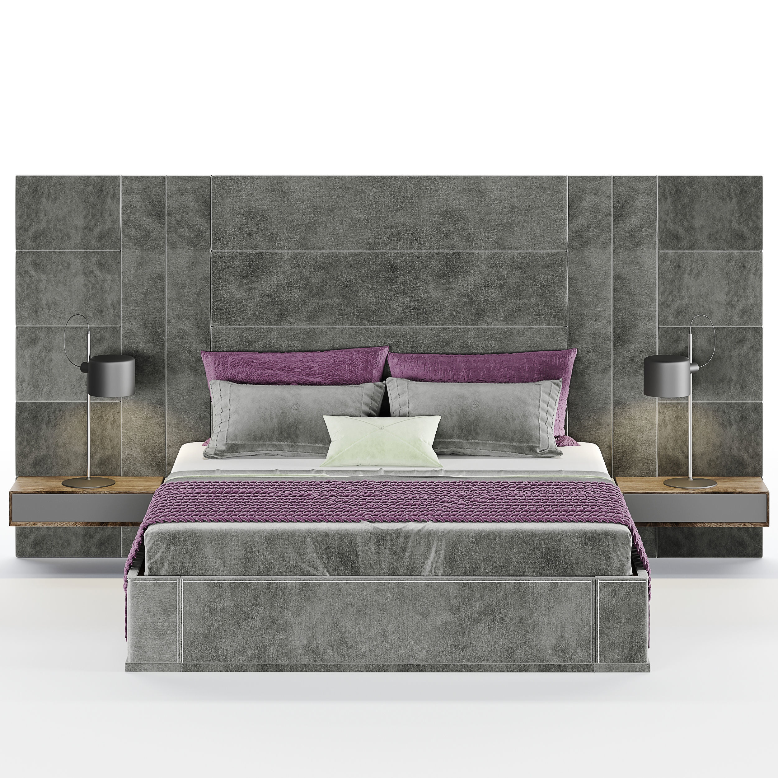 Alvor-Bed modern bed with accents 3D model_7