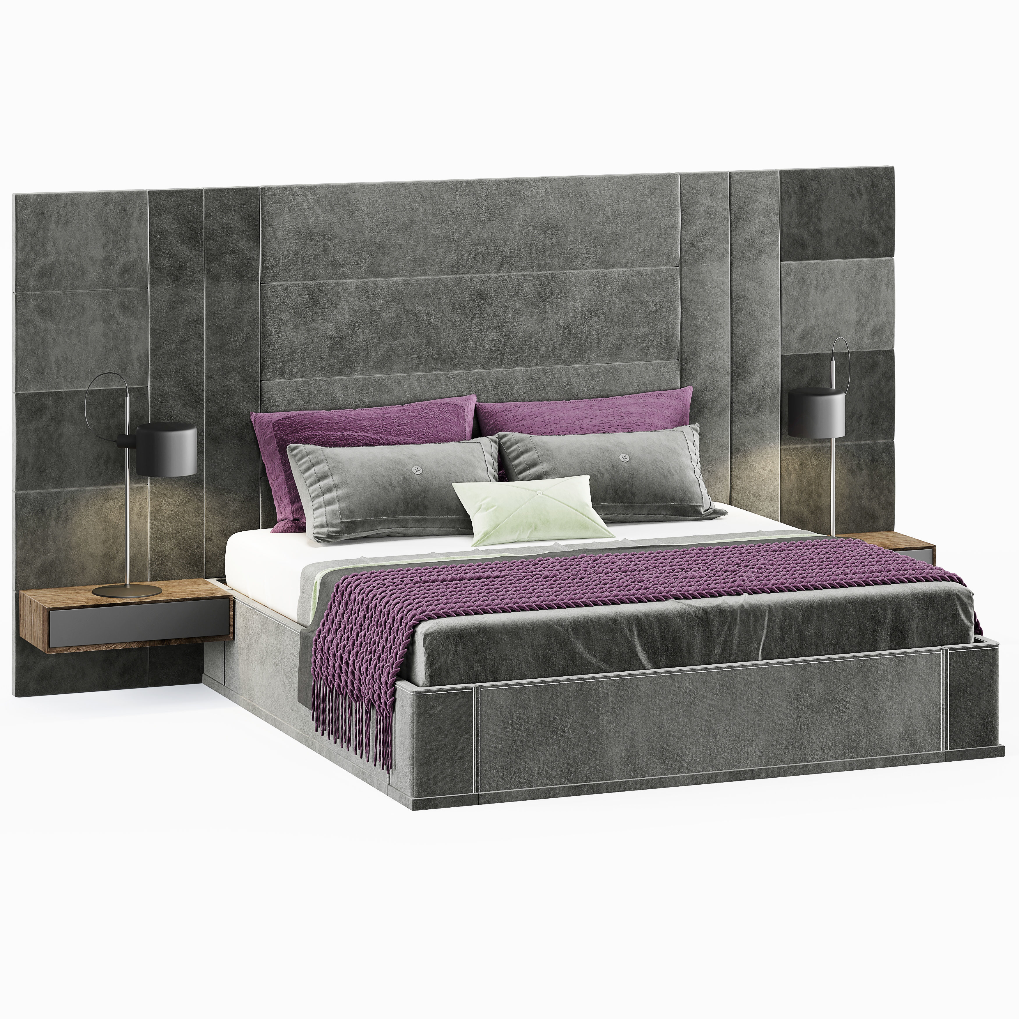 Alvor-Bed modern bed with accents 3D model_6