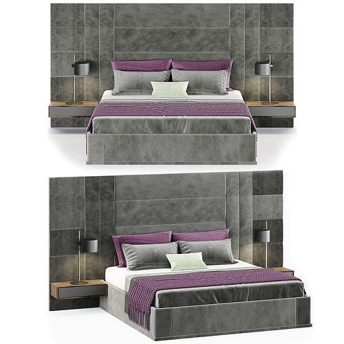 Alvor-Bed modern bed with accents 3D model