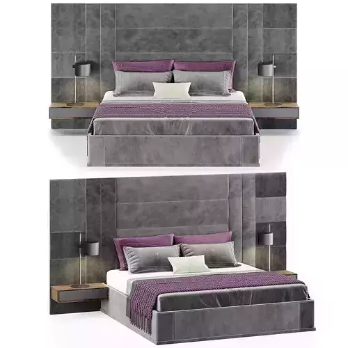 Alvor-Bed modern bed with accents 3D model