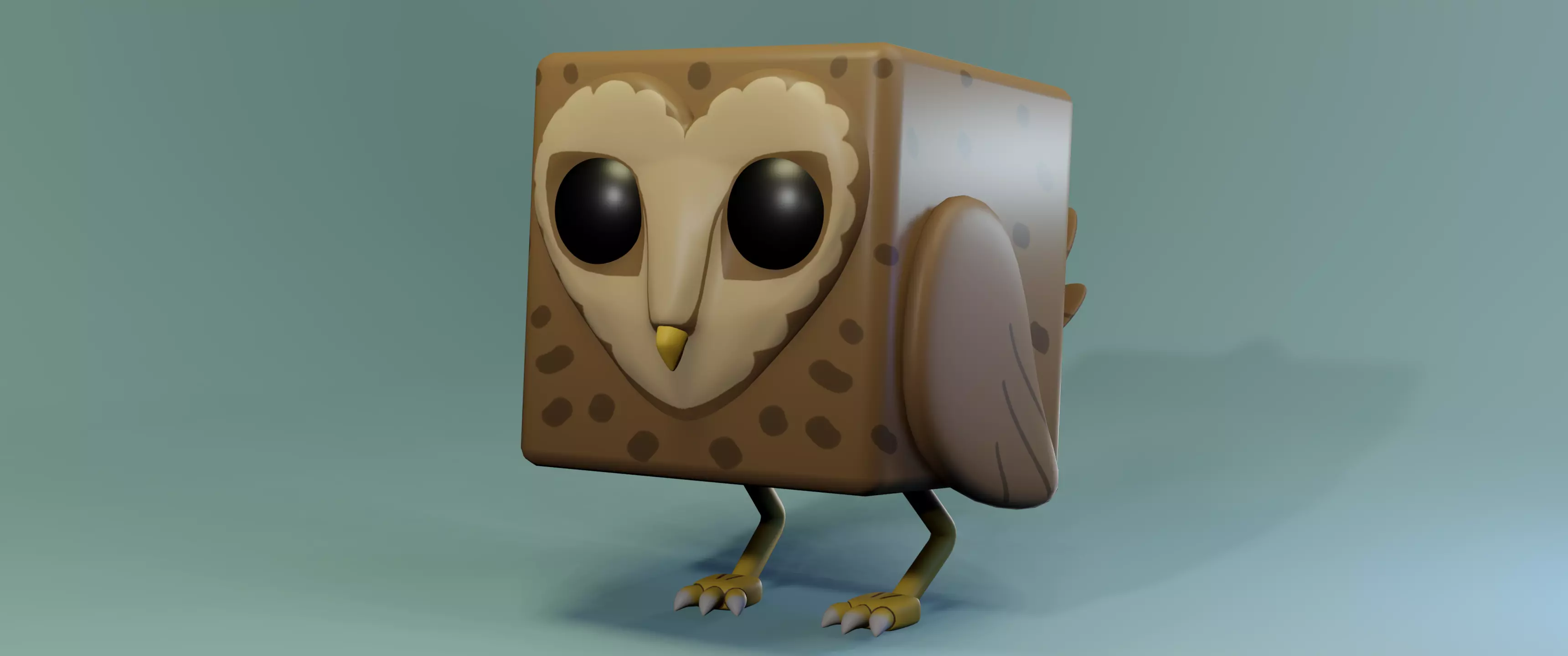 Cute Box Owl Free low-poly 3D model