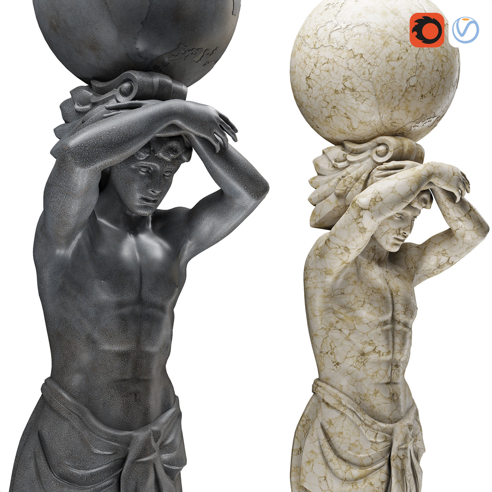 Atlant Sculpture 3D model_3