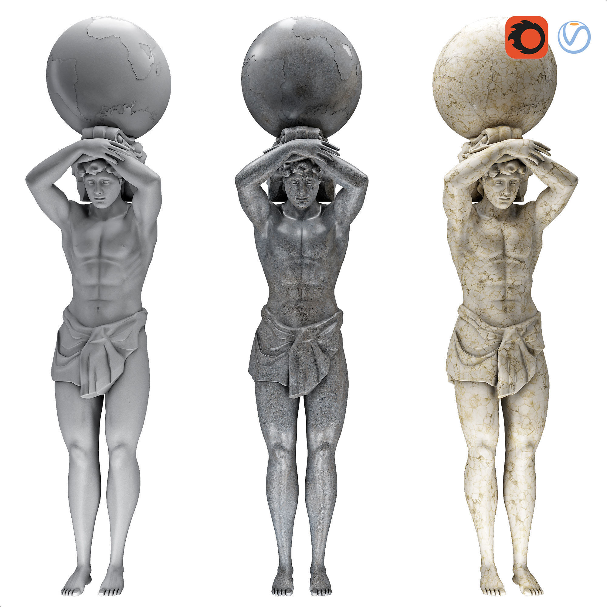 Atlant Sculpture 3D model_1