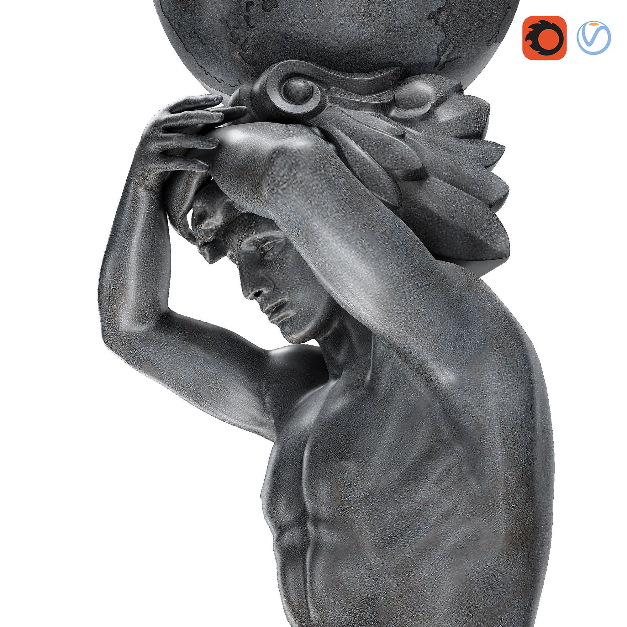 Atlant Sculpture 3D model_4