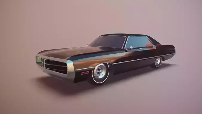 Gangster car Low-poly 3D model