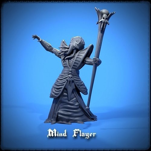 MindFlayer statue of woman in dress 3D print model