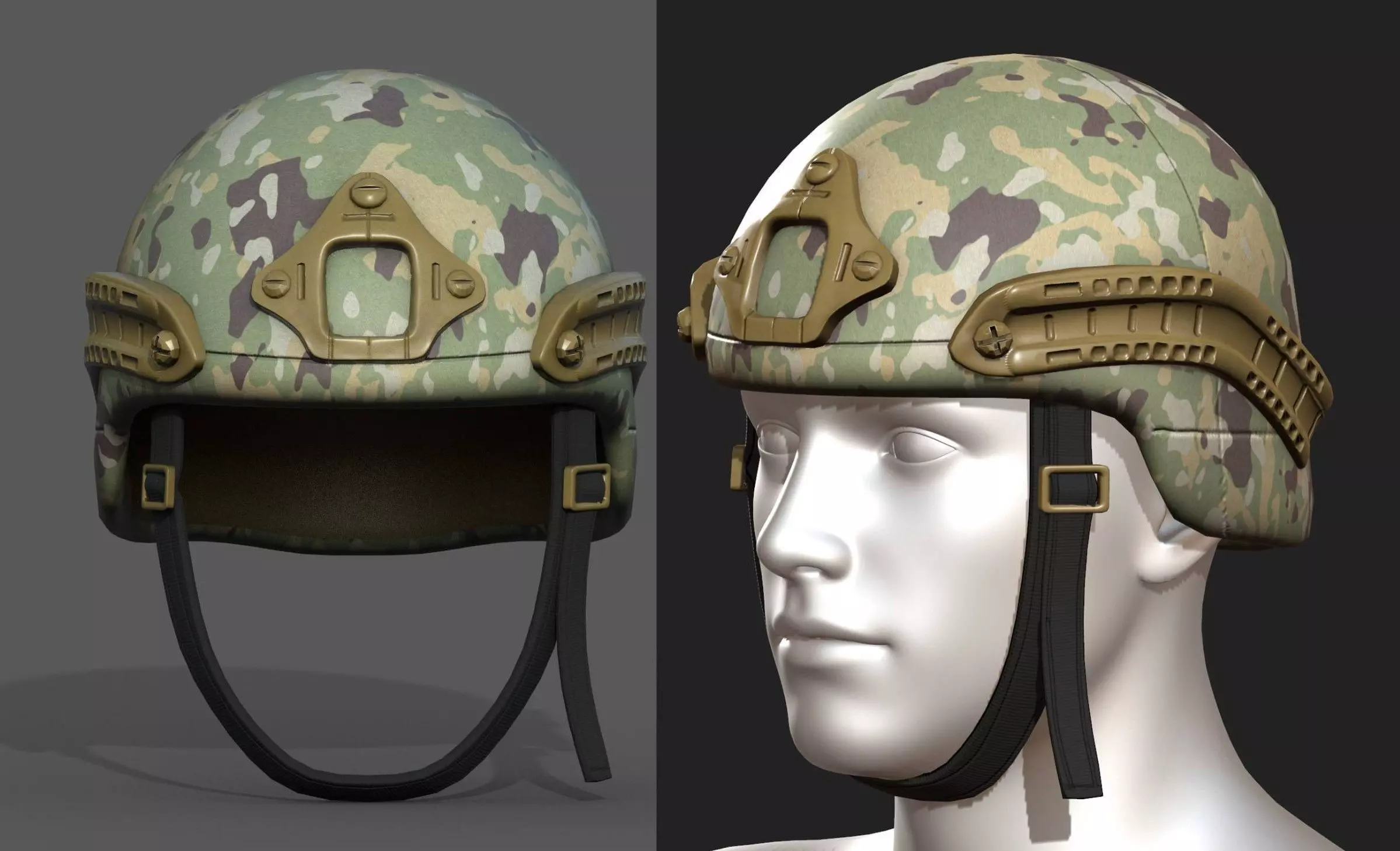 Helmet military combat soldier armor Low-poly 3D model
