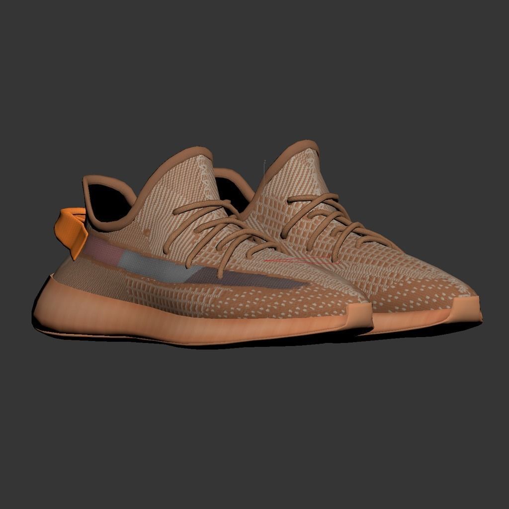yeezy 350 v2 clay low Low-poly 3D model_12