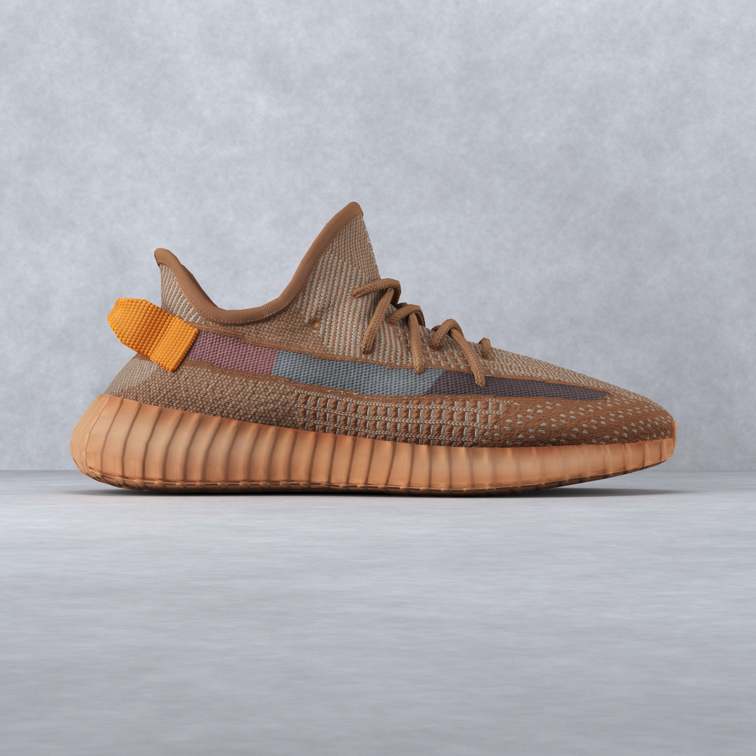yeezy 350 v2 clay low Low-poly 3D model_3