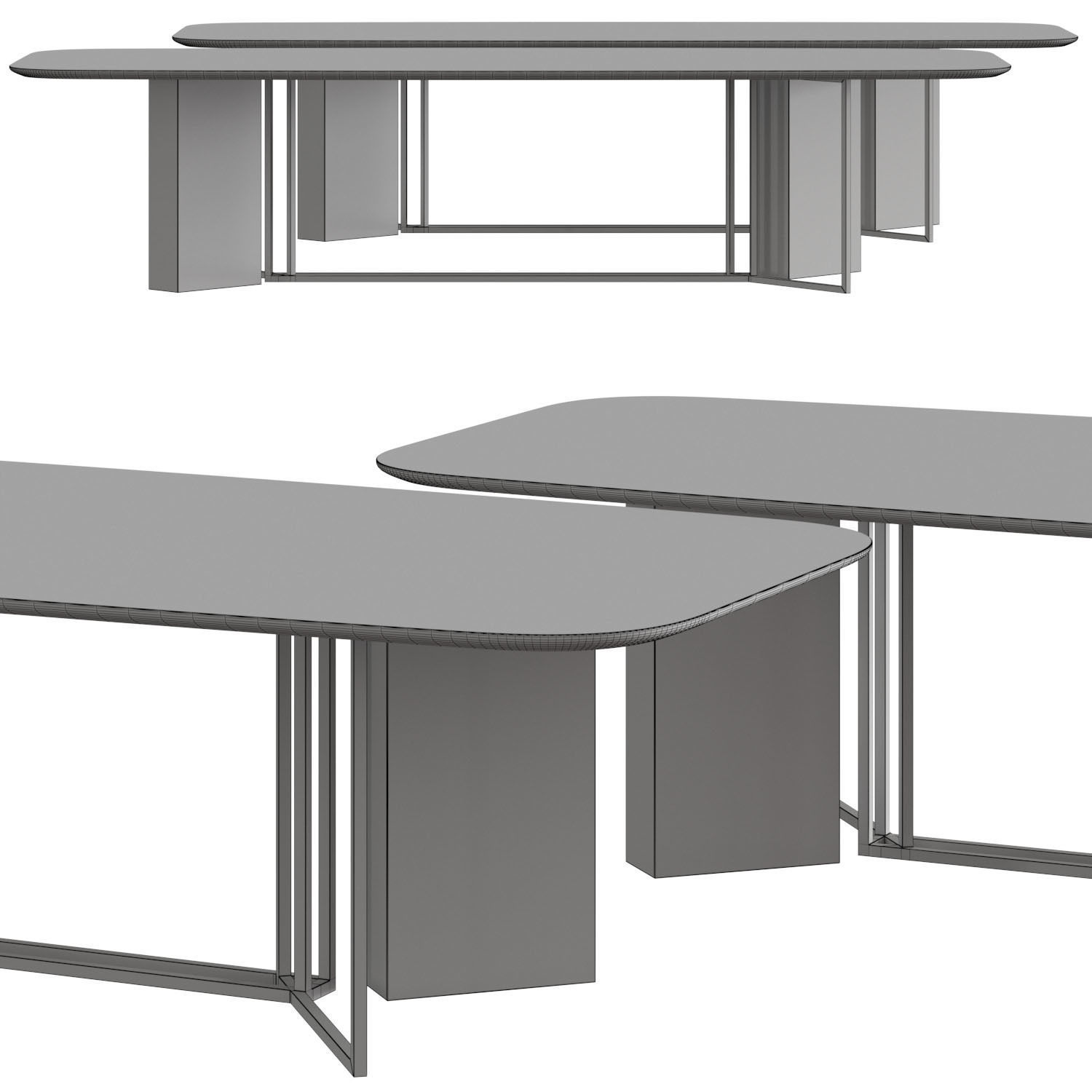 Meridiani Plinto Y2W Dining Table 3D model_1