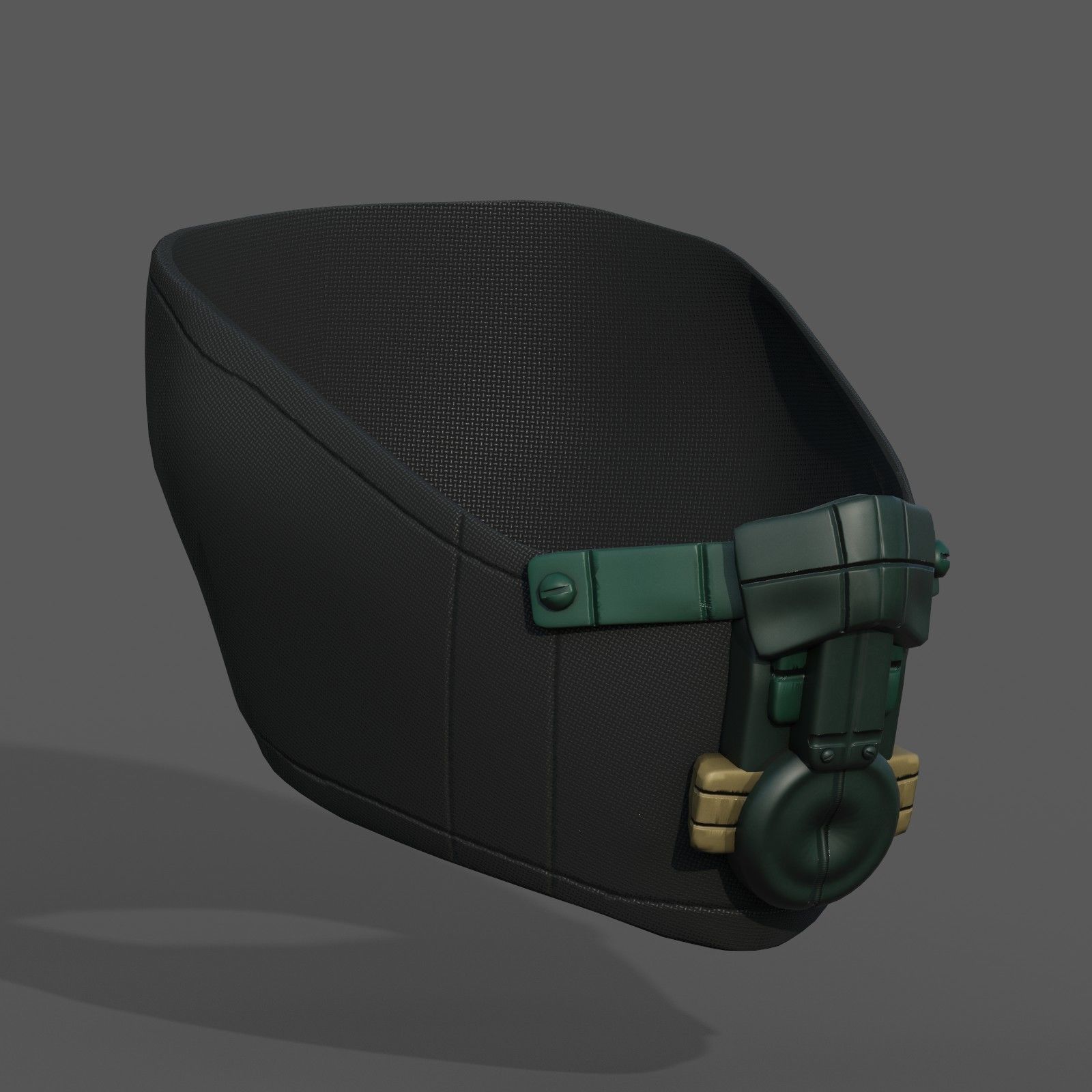 Gas mask respirator scifi futuristic  Low-poly 3D model_2