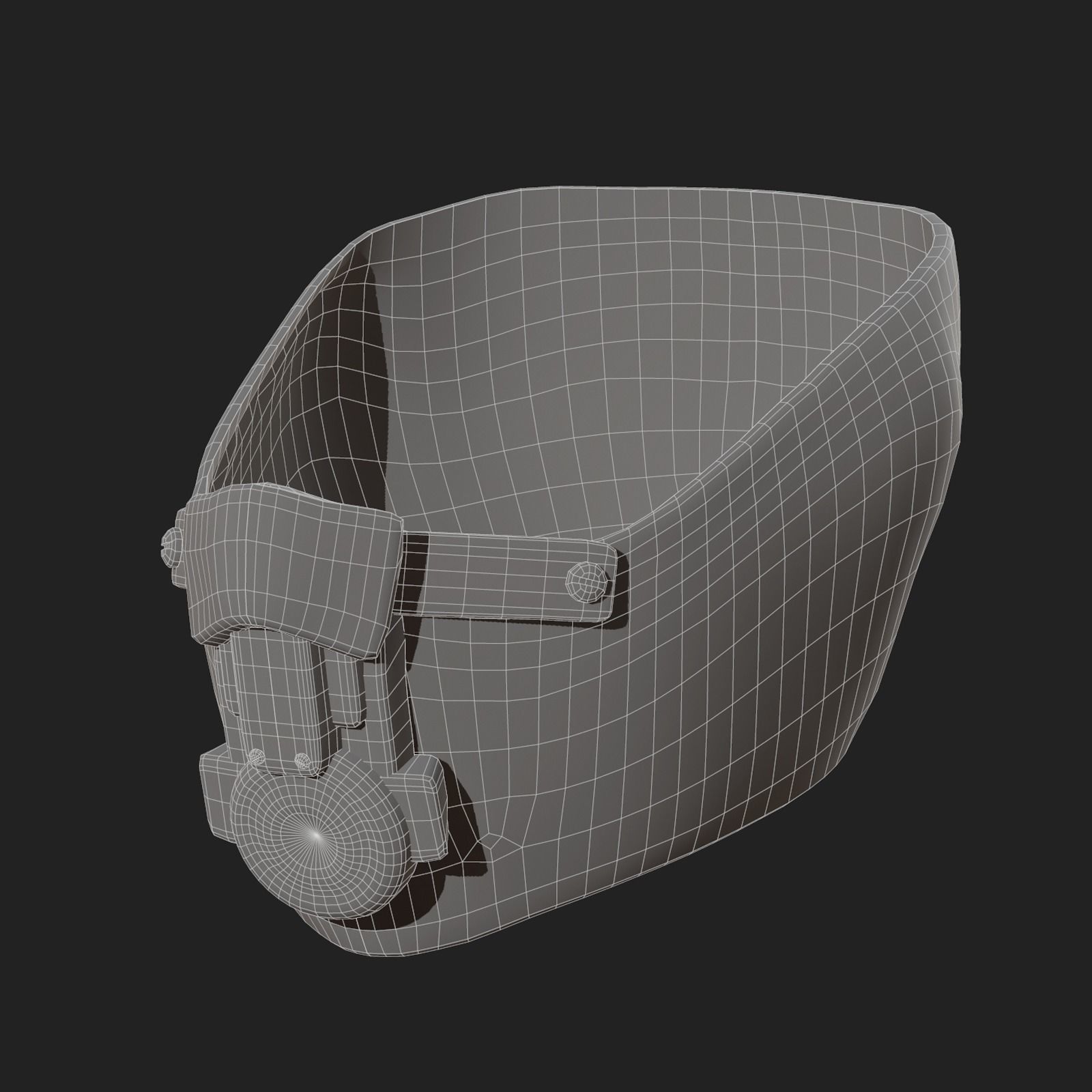 Gas mask respirator scifi futuristic  Low-poly 3D model_12