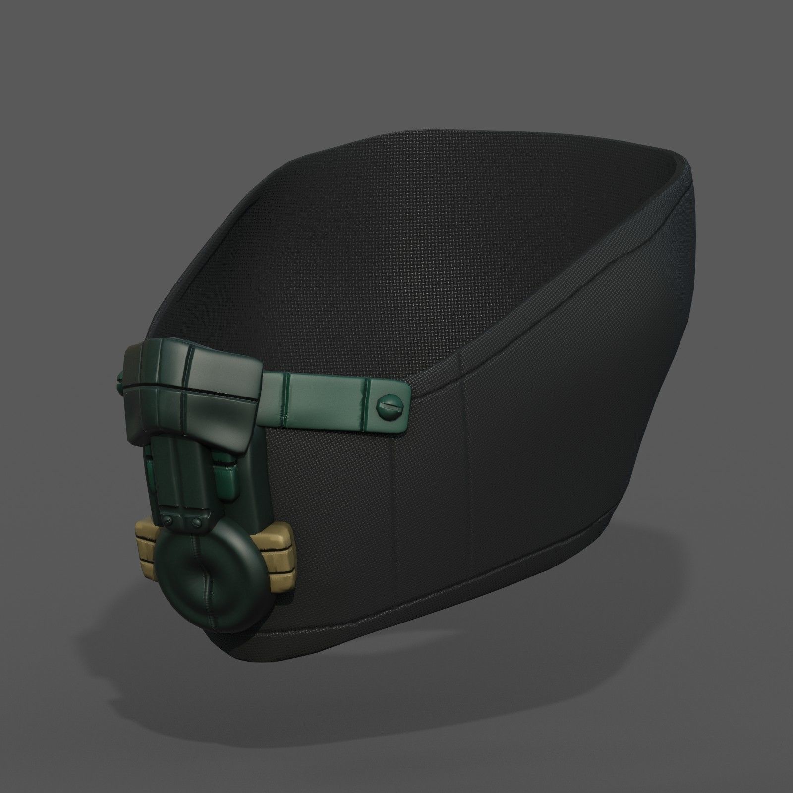 Gas mask respirator scifi futuristic  Low-poly 3D model_5