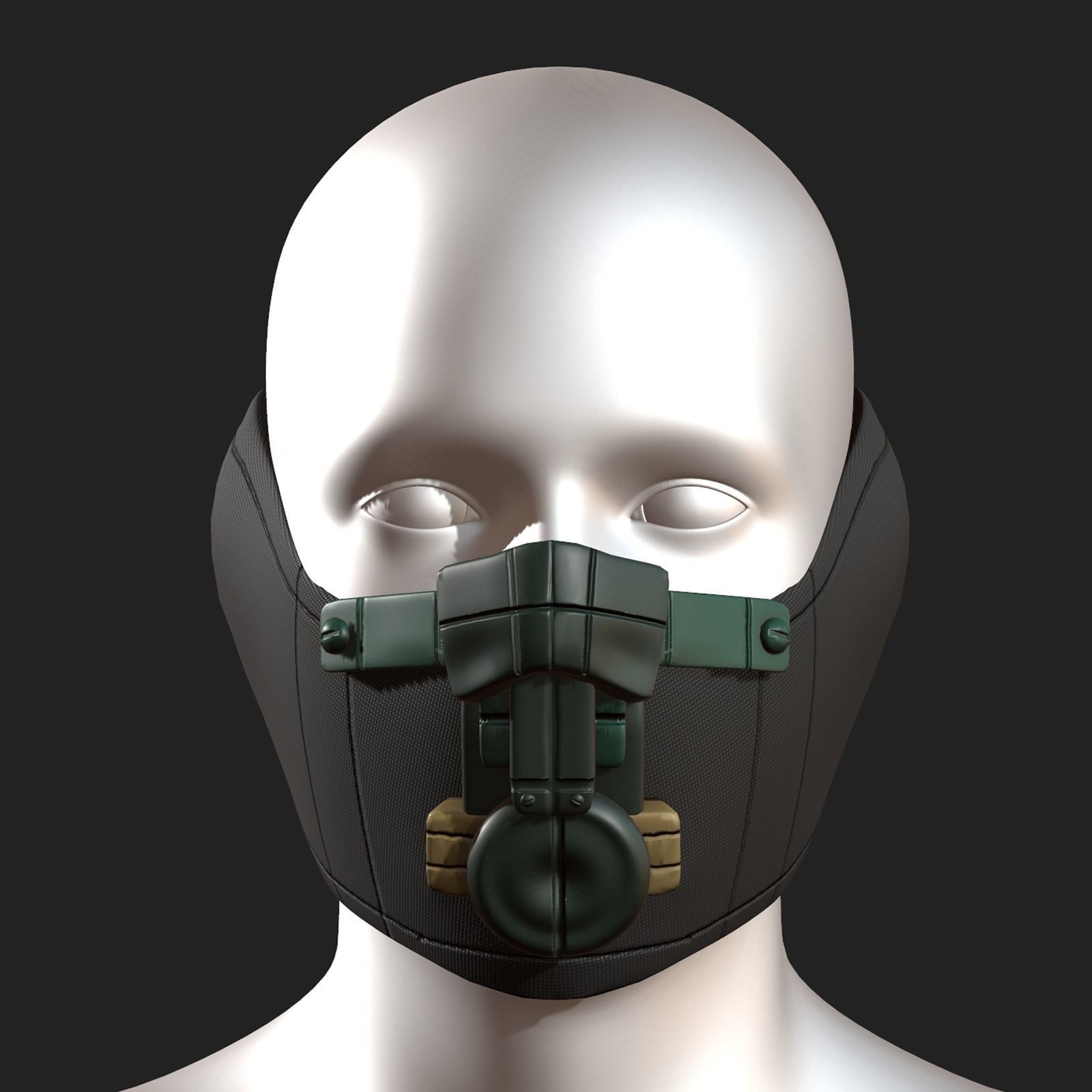 Gas mask respirator scifi futuristic  Low-poly 3D model_7