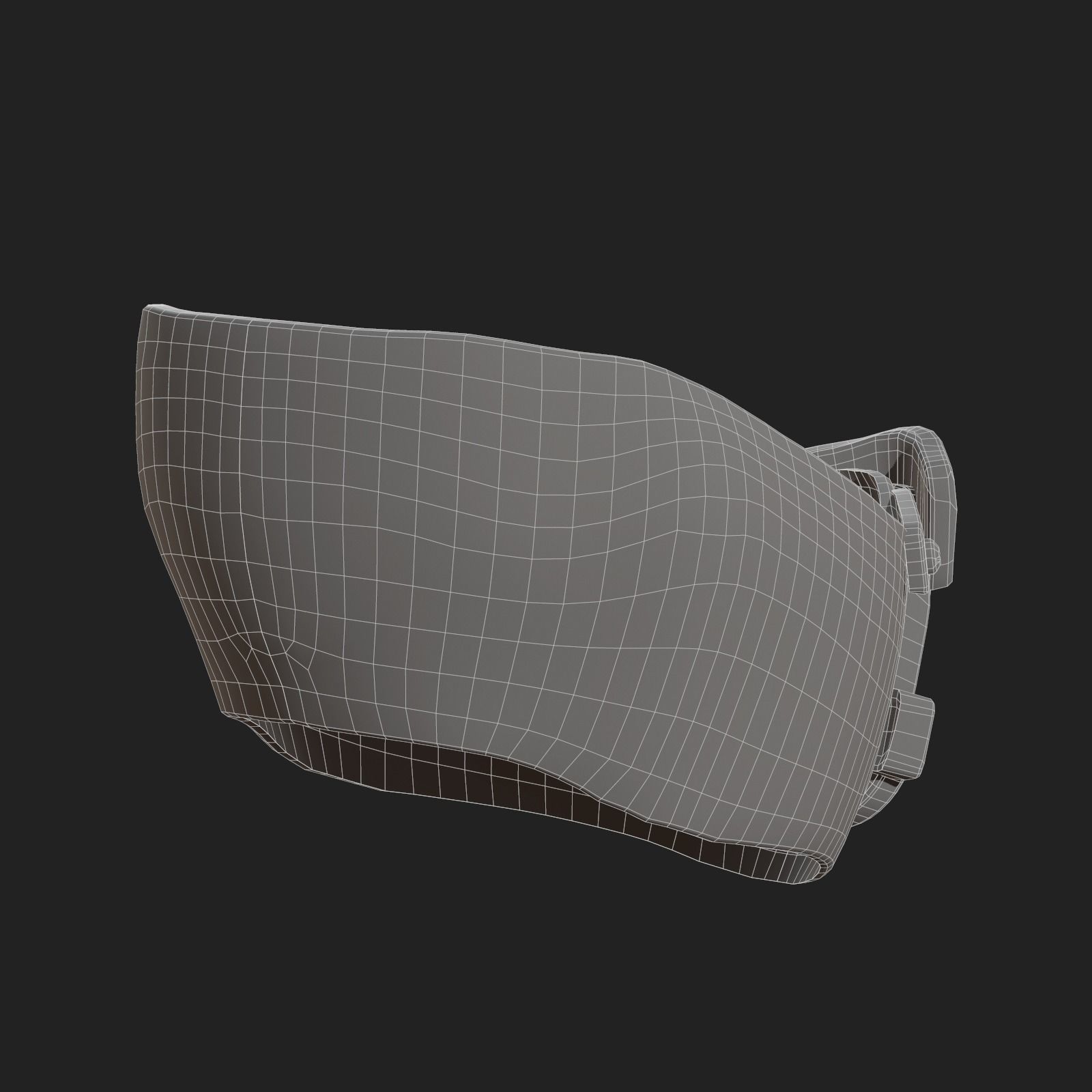 Gas mask respirator scifi futuristic  Low-poly 3D model_11