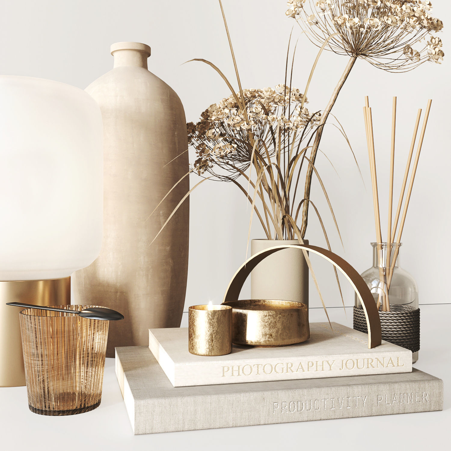 Beige set 3D model_6