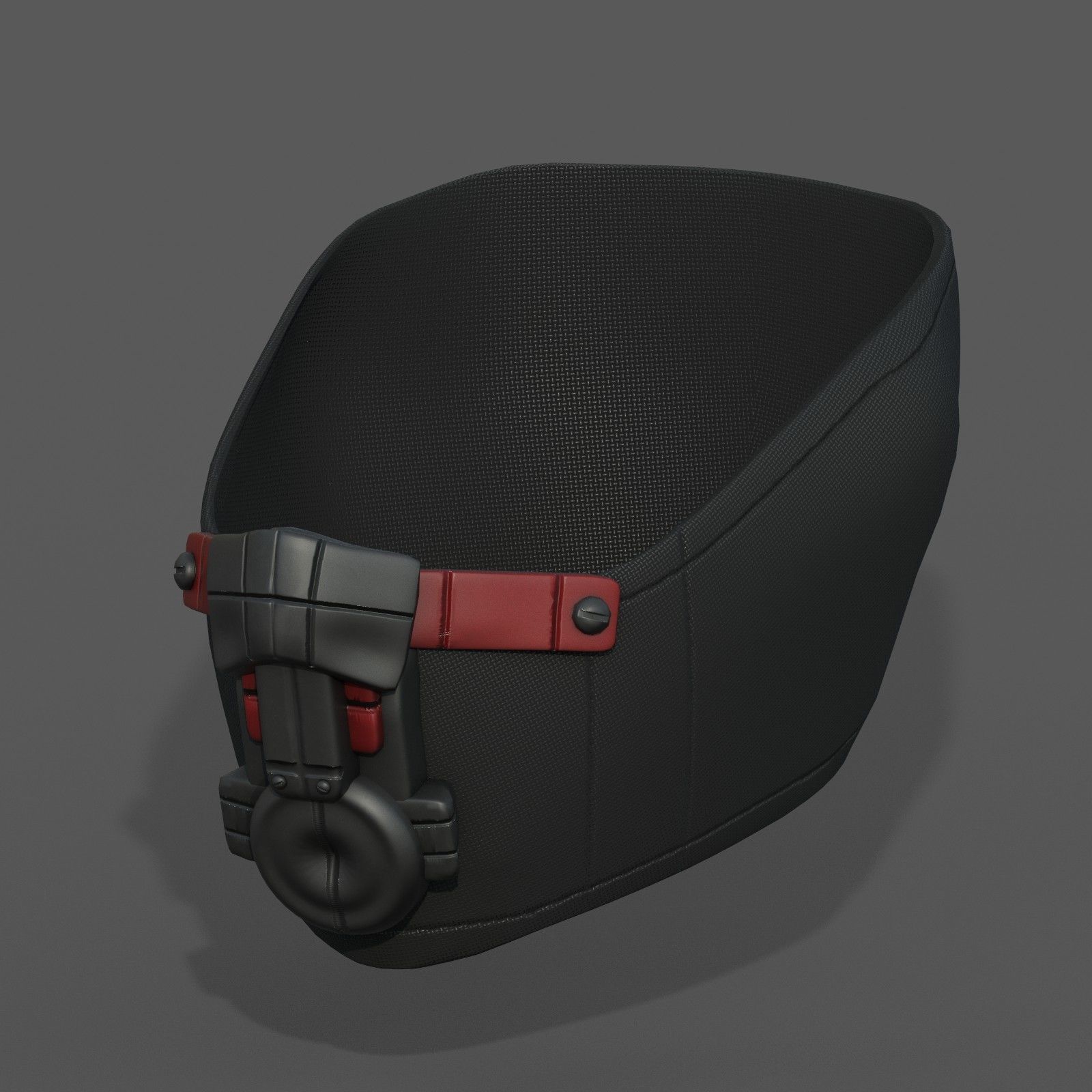 Gas mask respirator scifi futuristic protection  Low-poly 3D model_7