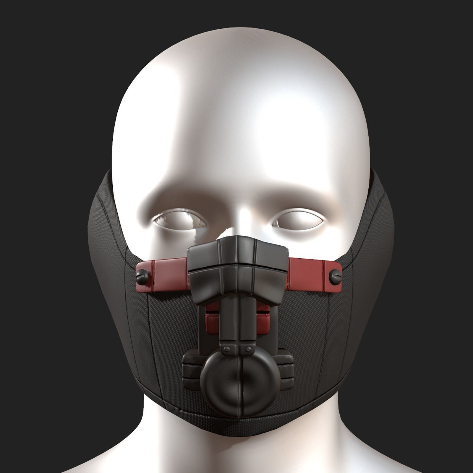 Gas mask respirator scifi futuristic protection  Low-poly 3D model_1