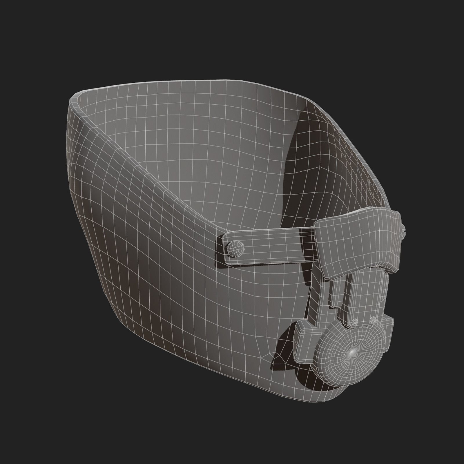 Gas mask respirator scifi futuristic protection  Low-poly 3D model_10