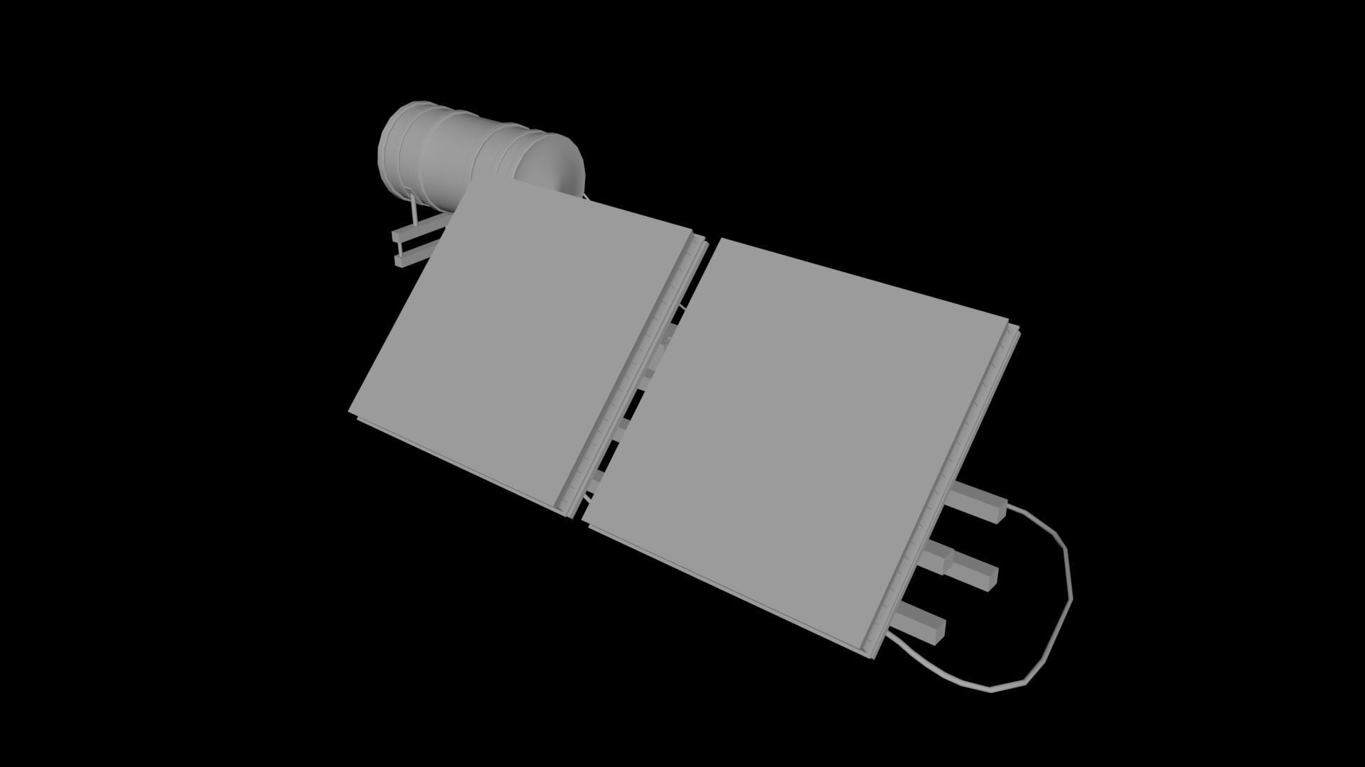 Sonar Panel Low-poly 3D model_1