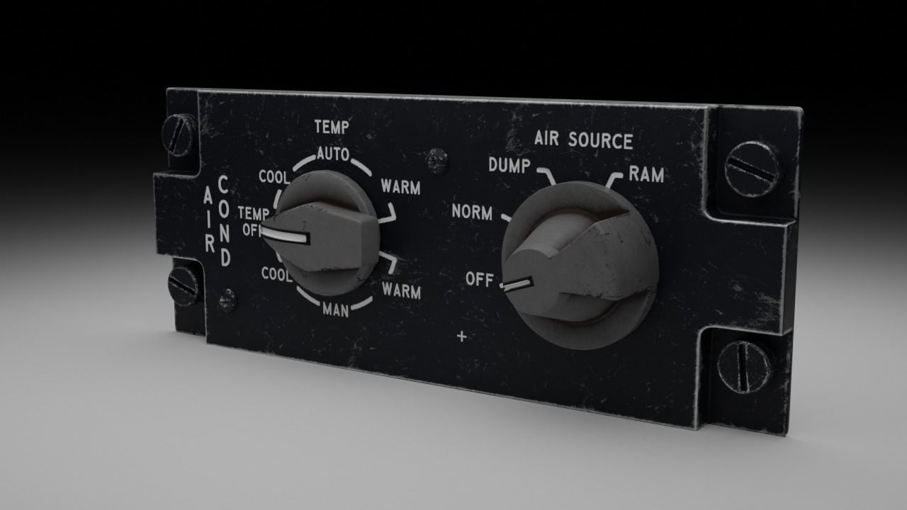 F16 AIR CON Panel 3D model_2