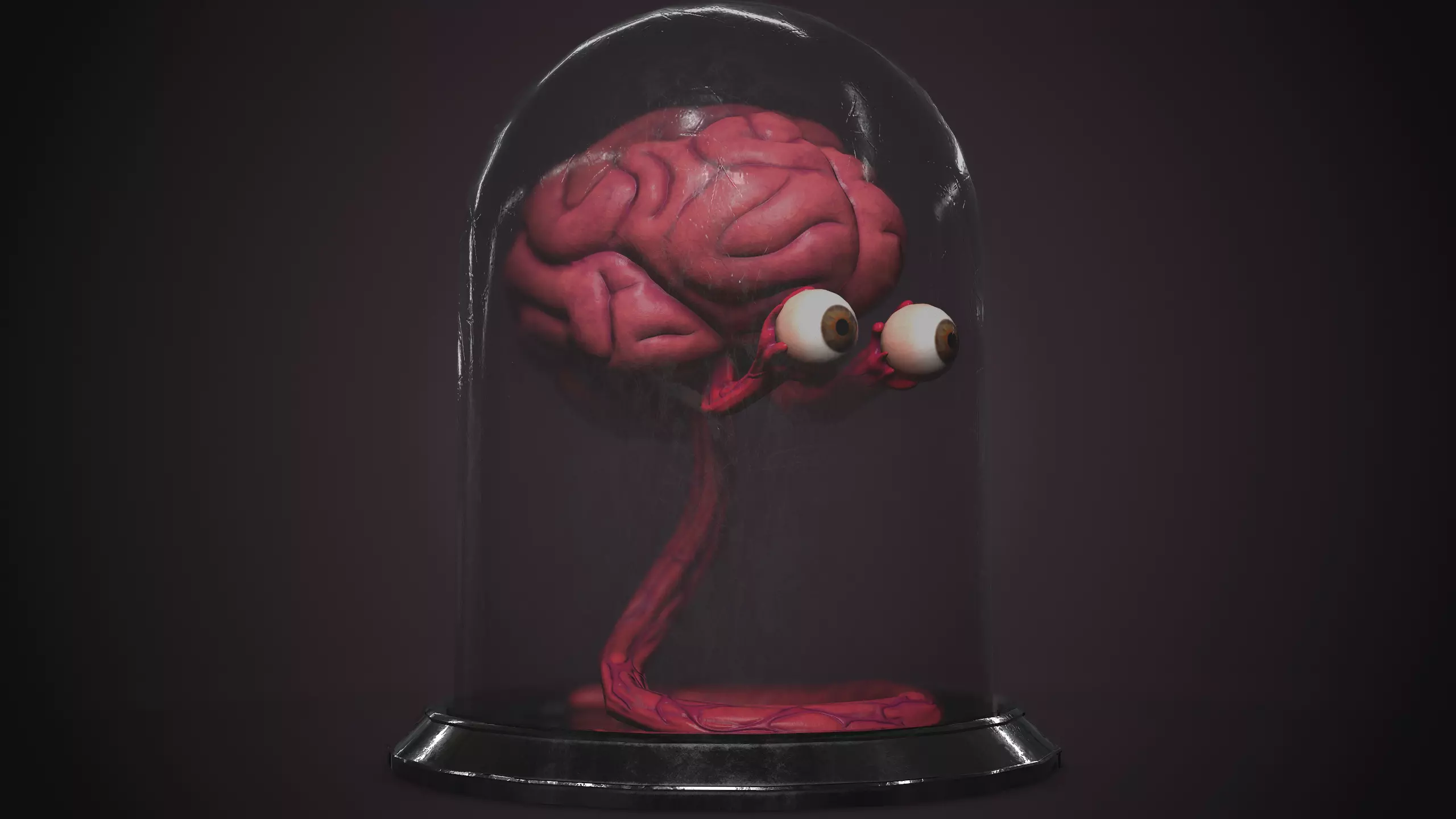 PBR Brain Creature Low-poly 3D model_0