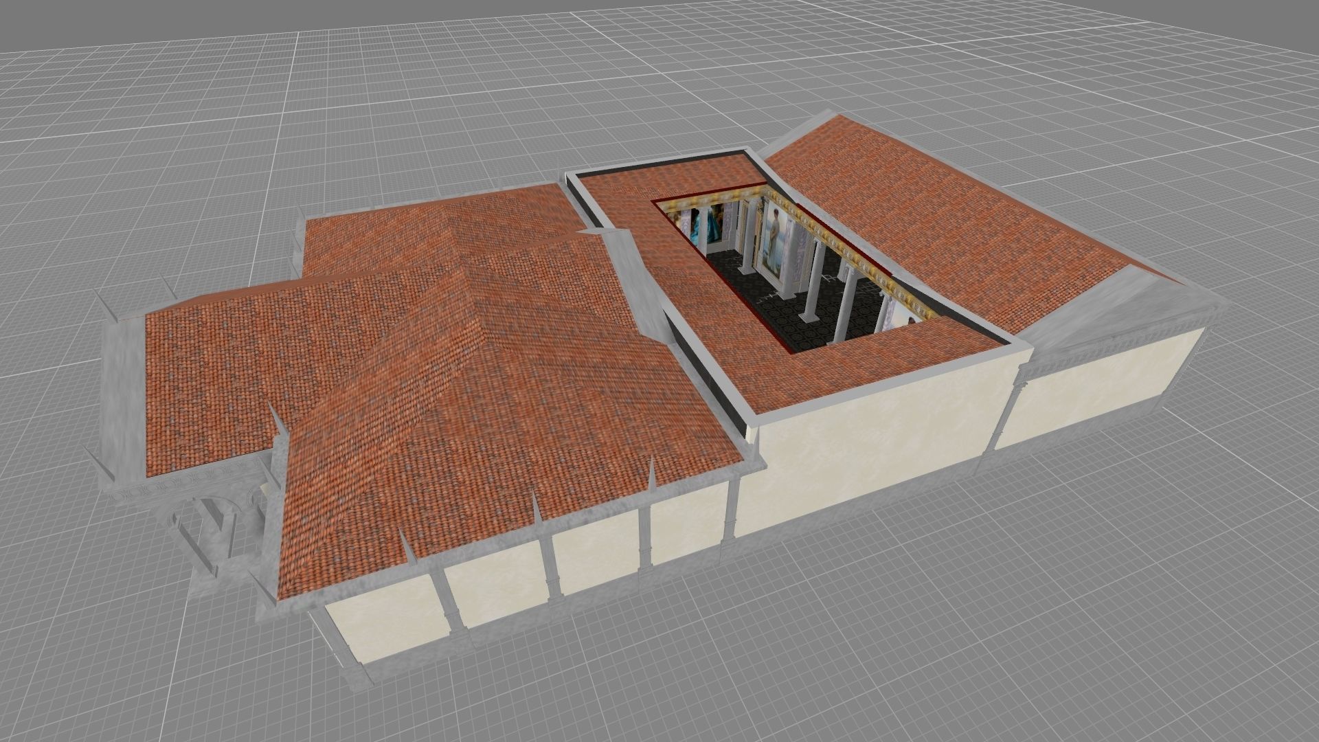Villa with wall paintings 3D model_5