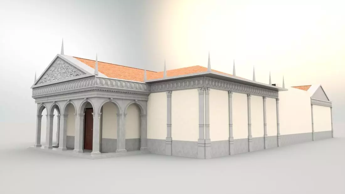 Villa with wall paintings 3D model_0