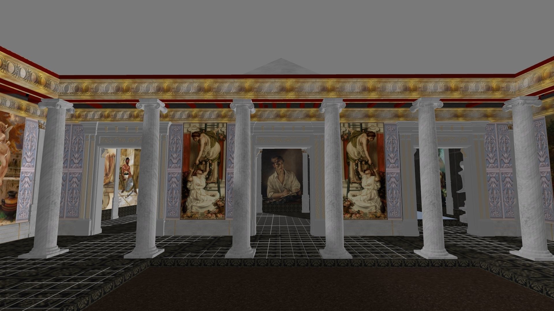 Villa with wall paintings 3D model_8