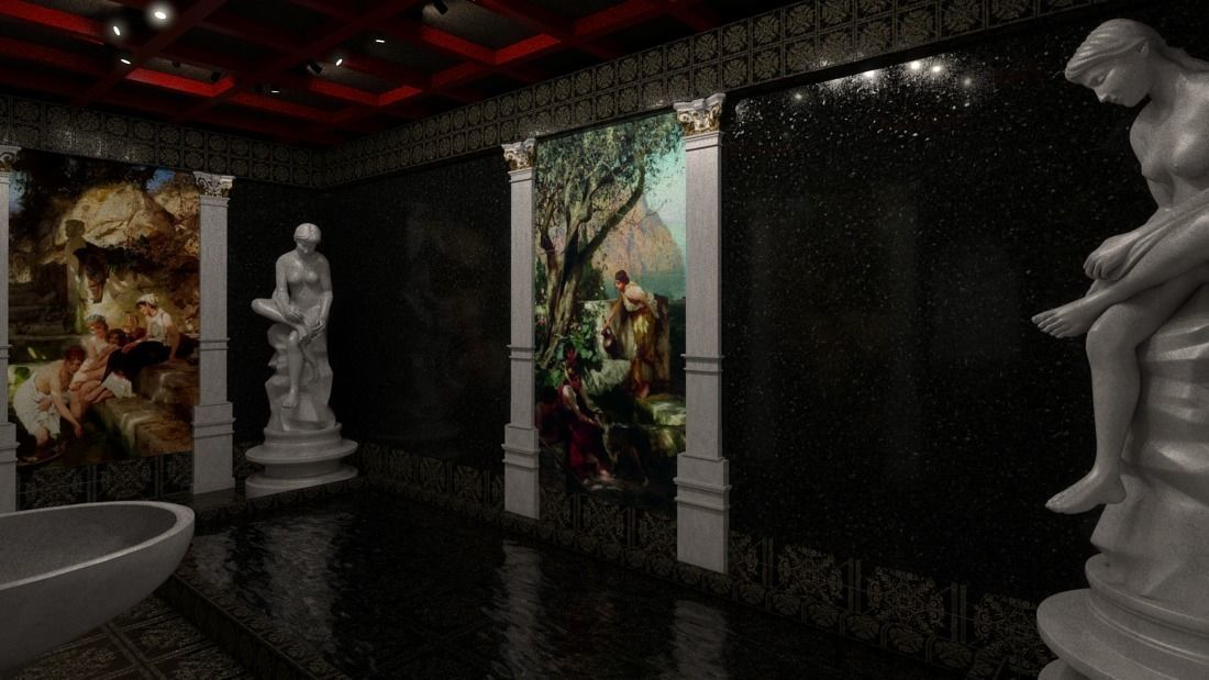 Villa with wall paintings 3D model_3