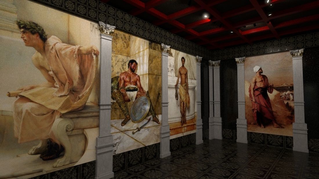 Villa with wall paintings 3D model_2