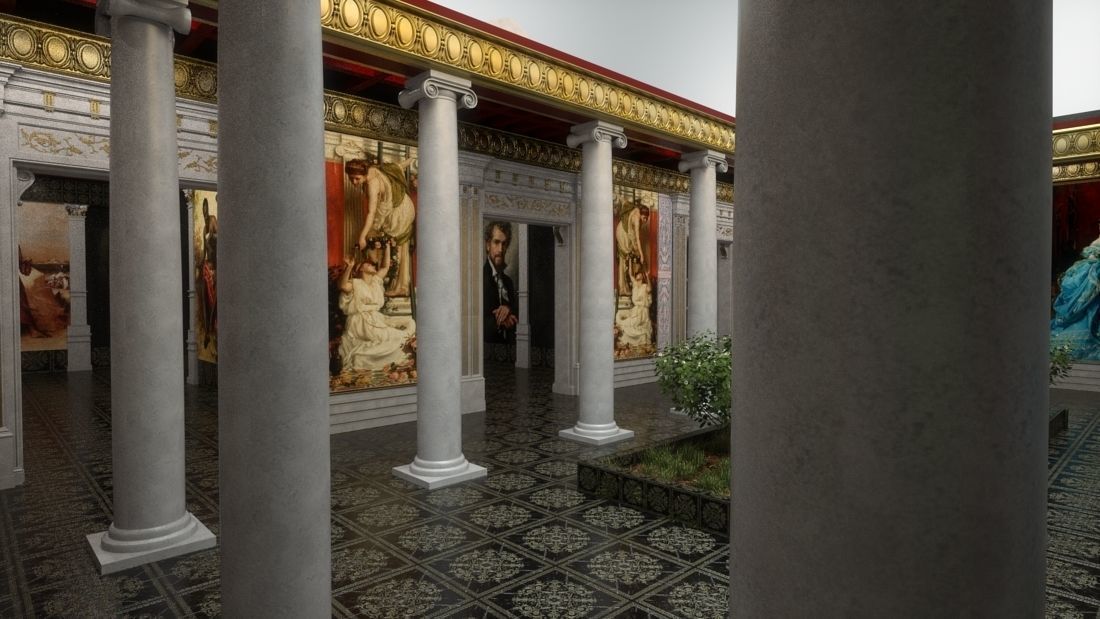 Villa with wall paintings 3D model_1