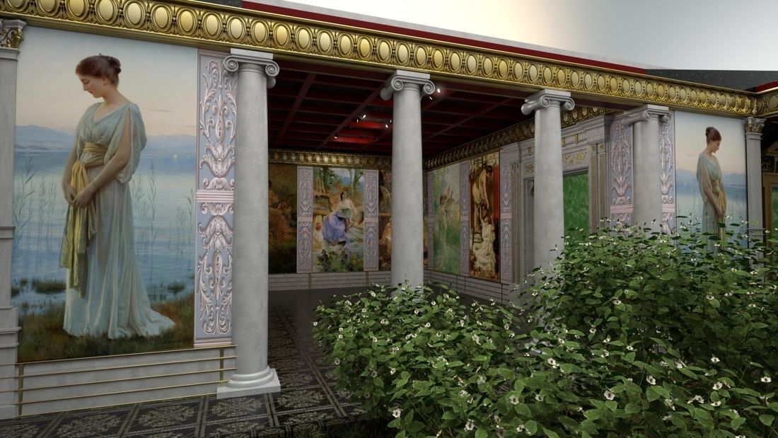 Villa with wall paintings 3D model_4