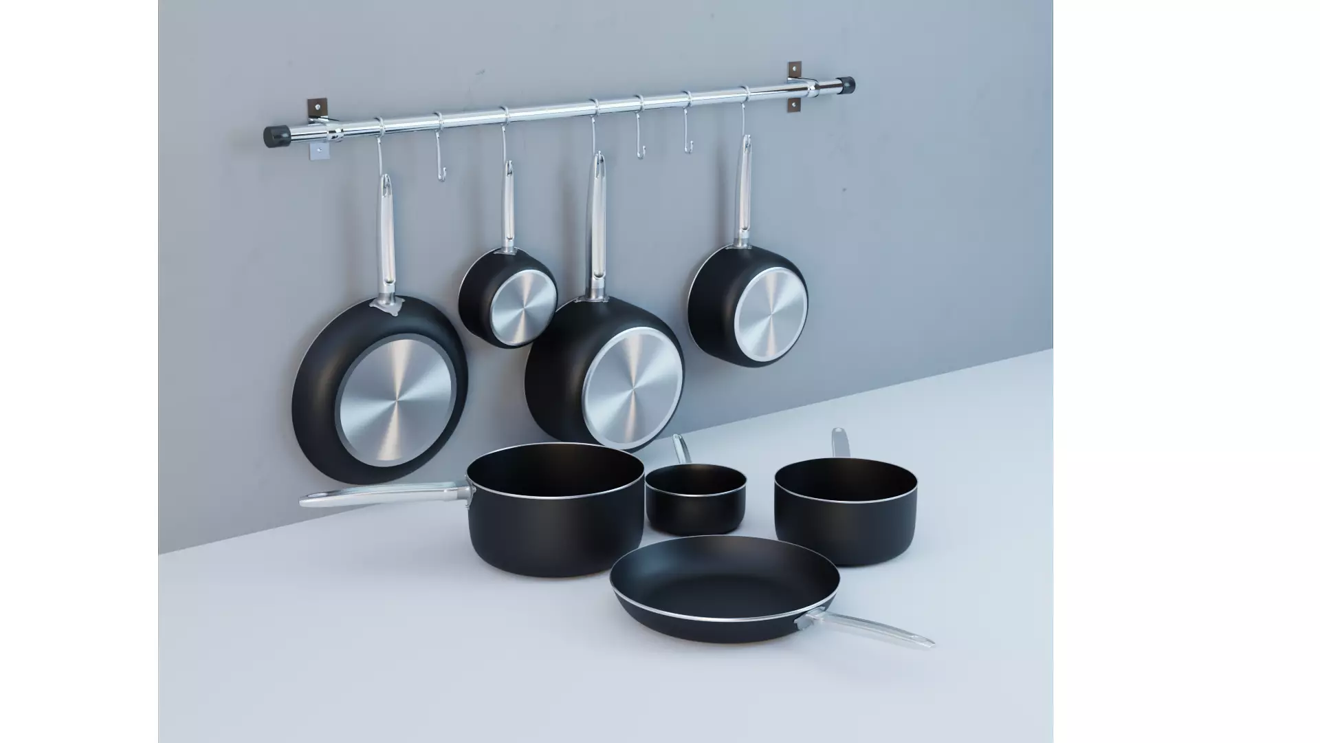Non-Stick Pan Set 3D model
