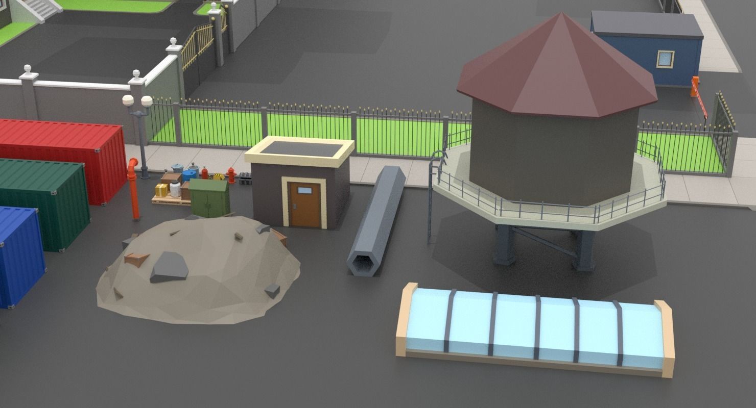 LowPoly Factory Pack Low-poly 3D model_13