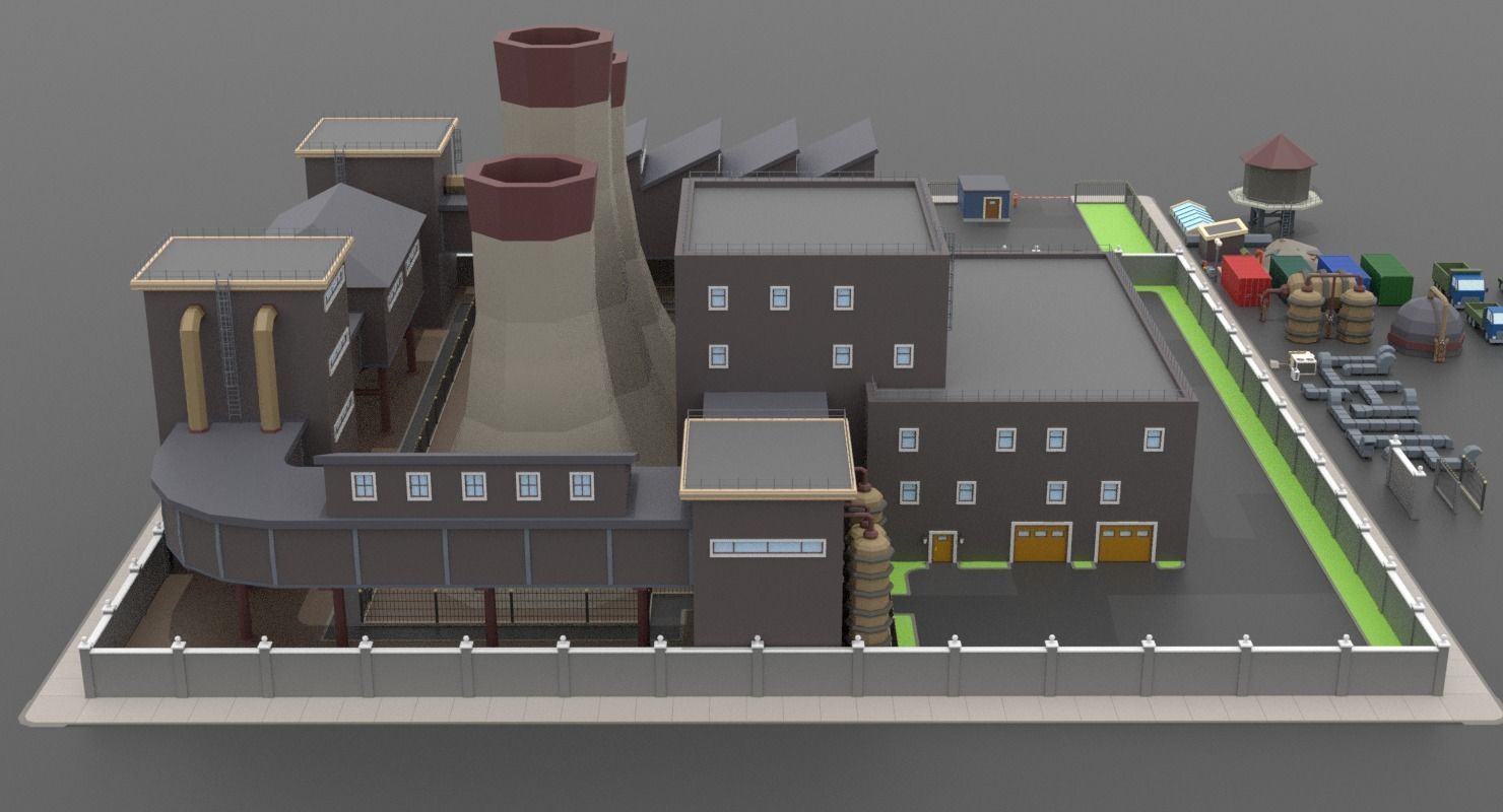 LowPoly Factory Pack Low-poly 3D model_3