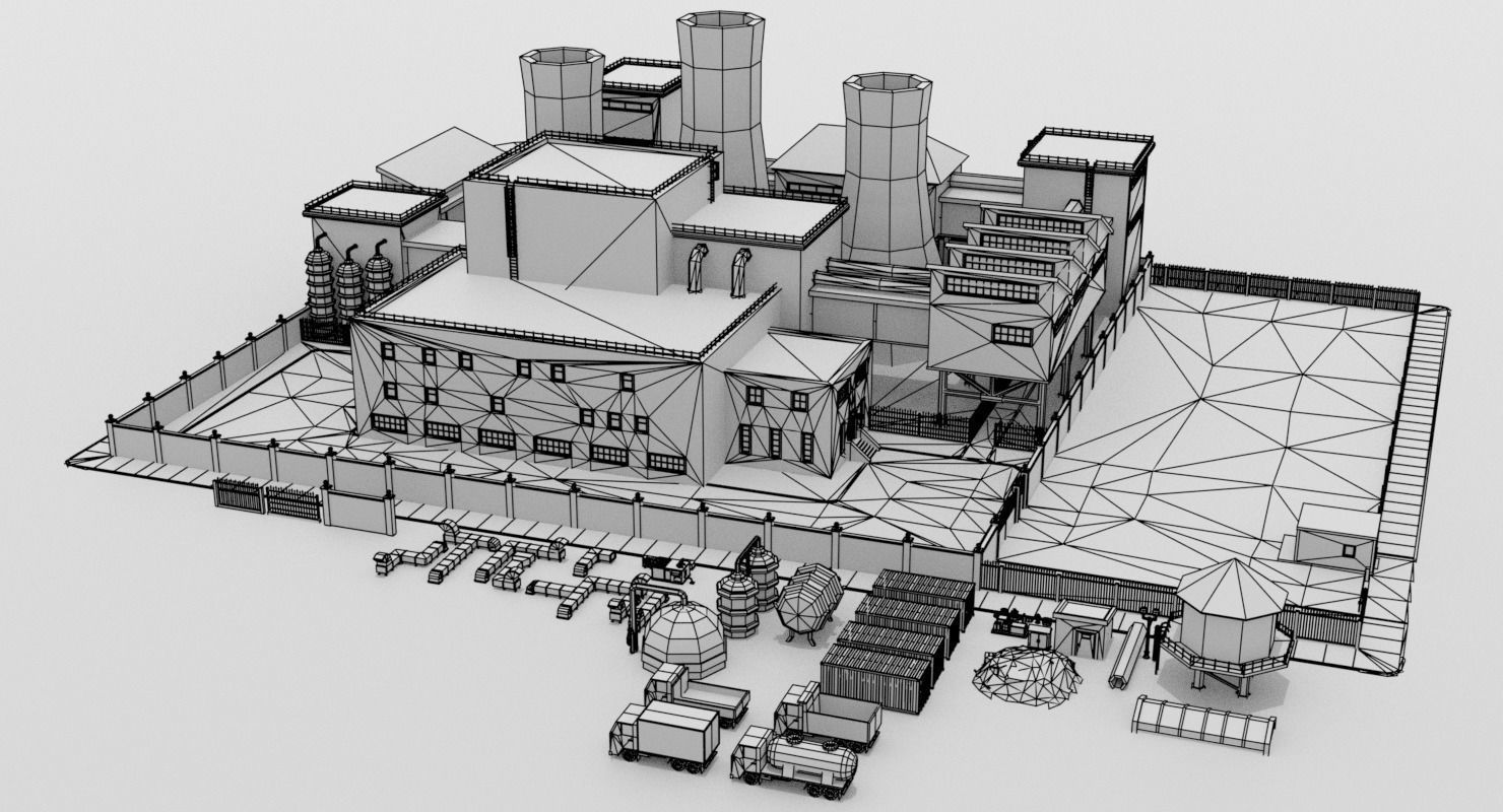 LowPoly Factory Pack Low-poly 3D model_27