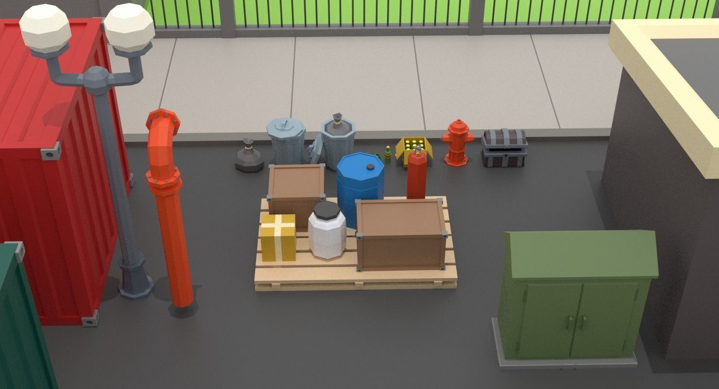 LowPoly Factory Pack Low-poly 3D model_12