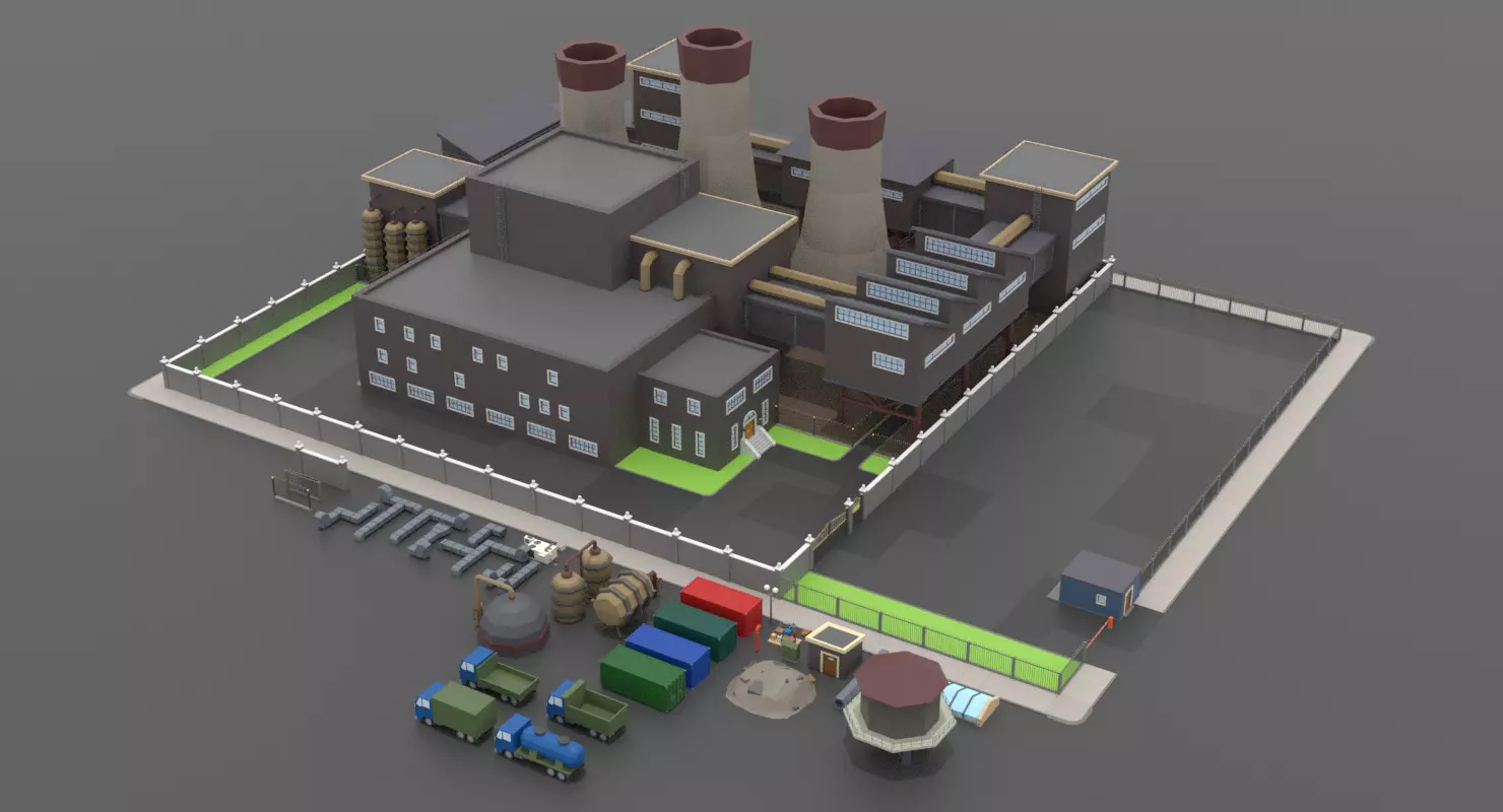 LowPoly Factory Pack Low-poly 3D model_0