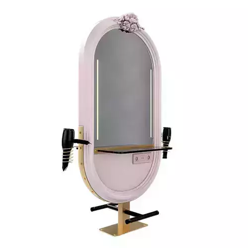 Hairdresser Table mirror pink gold
