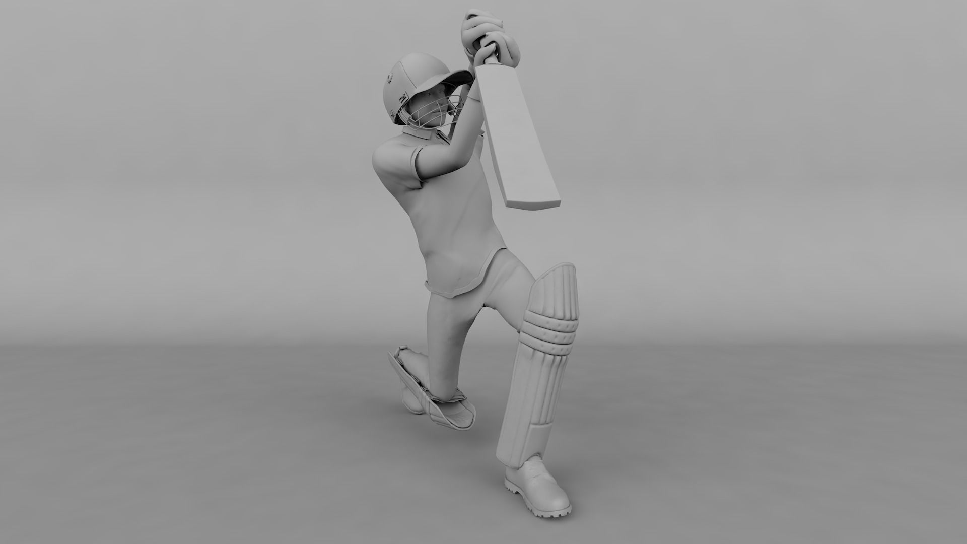 cricket betsman 3d character 3D model_2