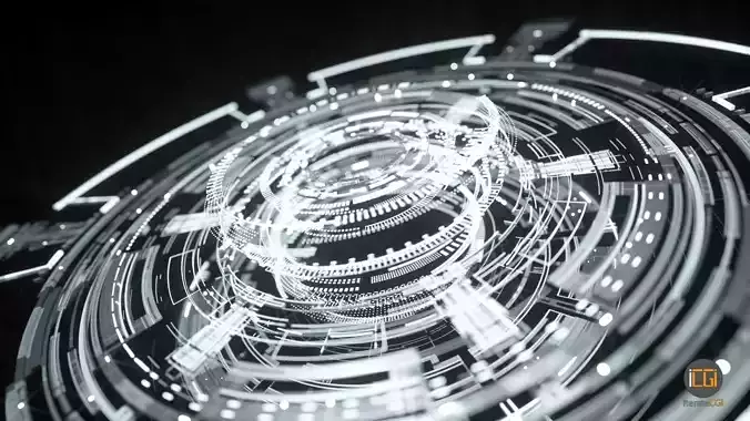Animated Sci-Fi UI elements set1 extended edition Low-poly 3D model