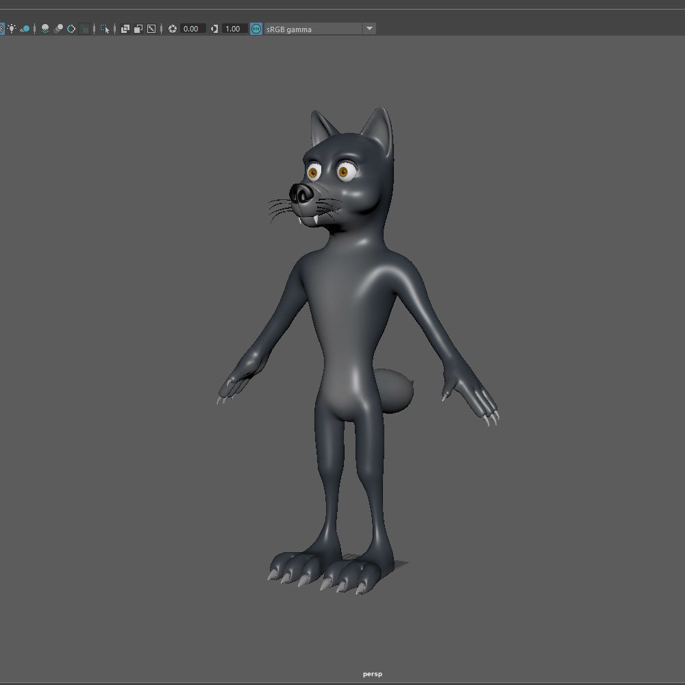 Wolf Cartoon 3D model_10