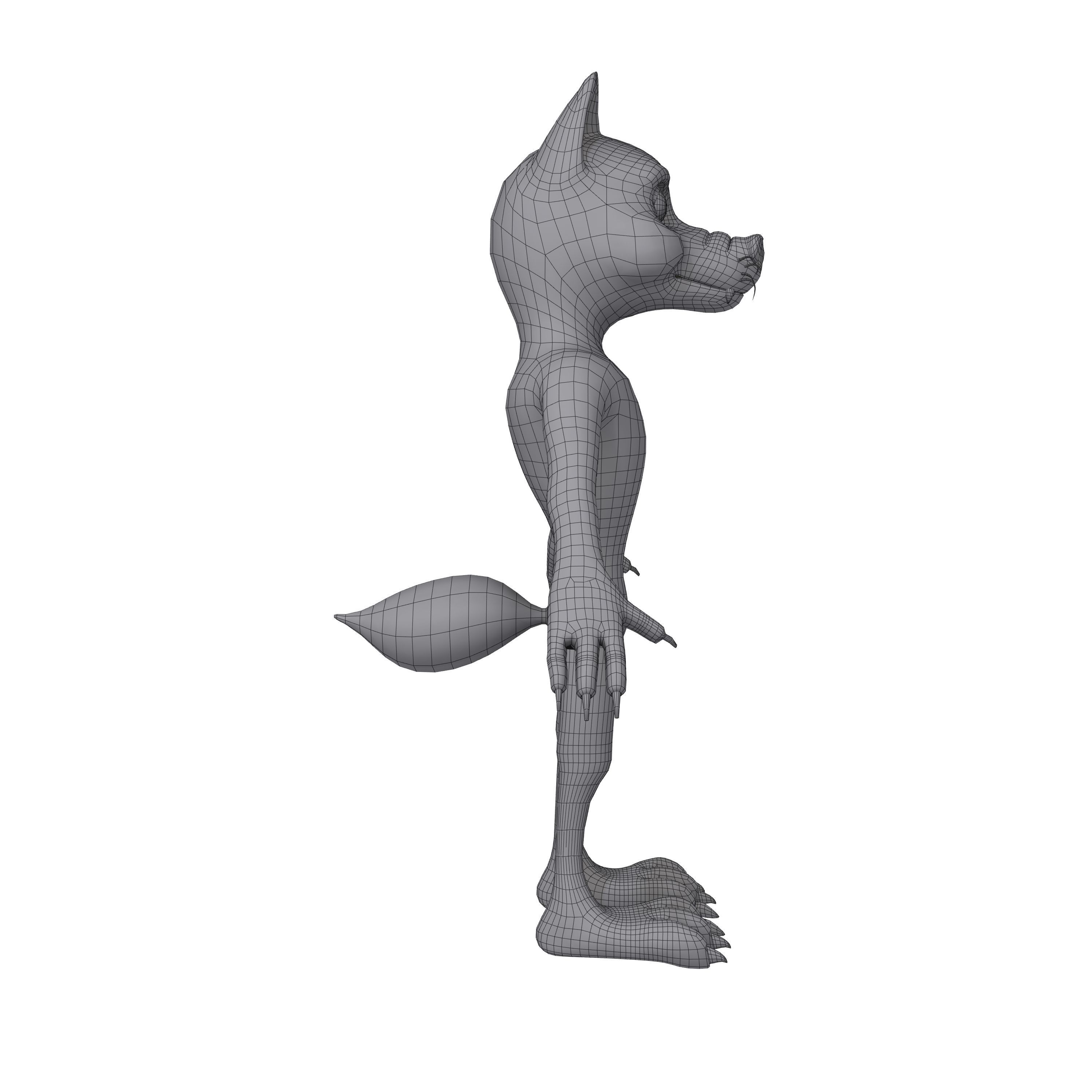 Wolf Cartoon 3D model_5