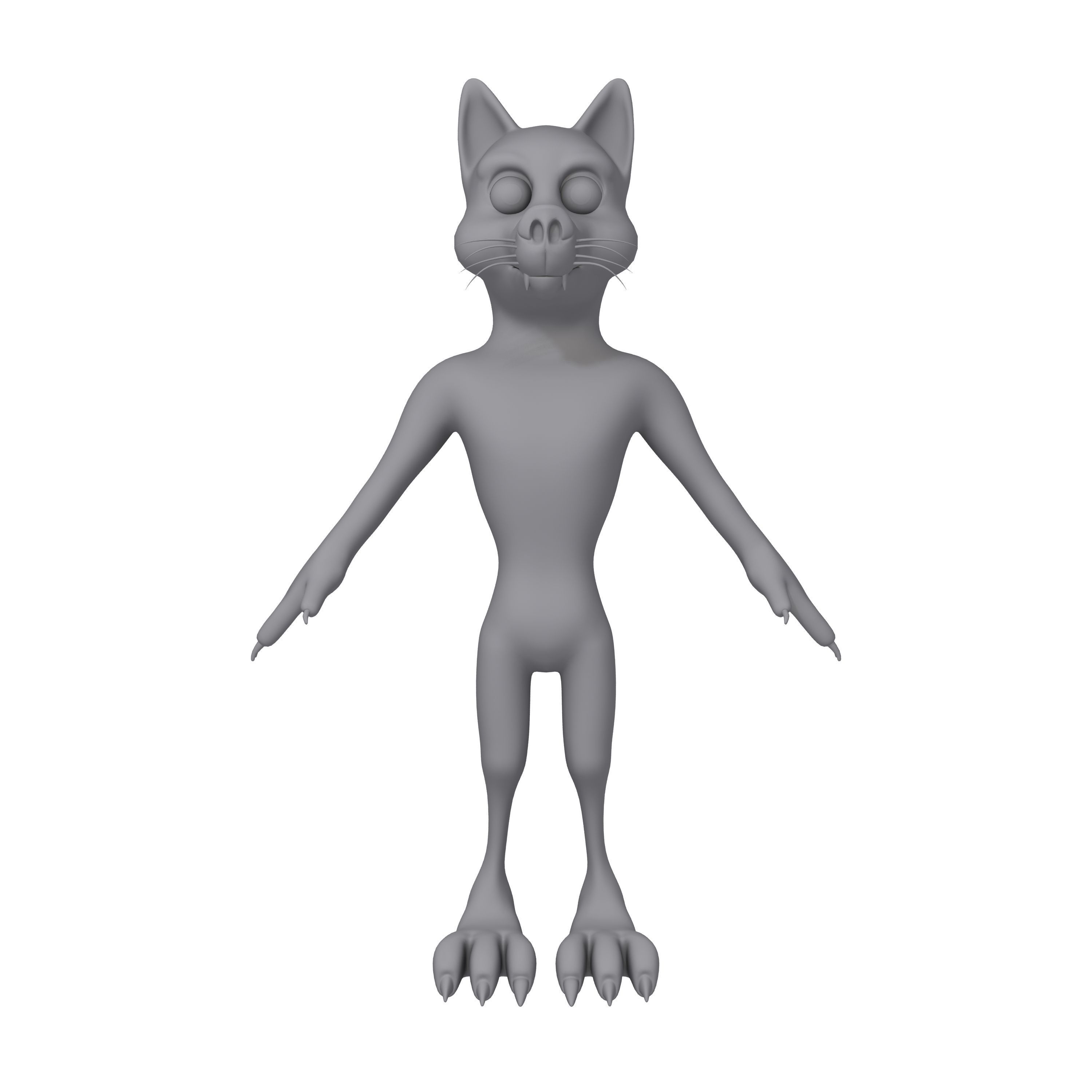 Wolf Cartoon 3D model_7