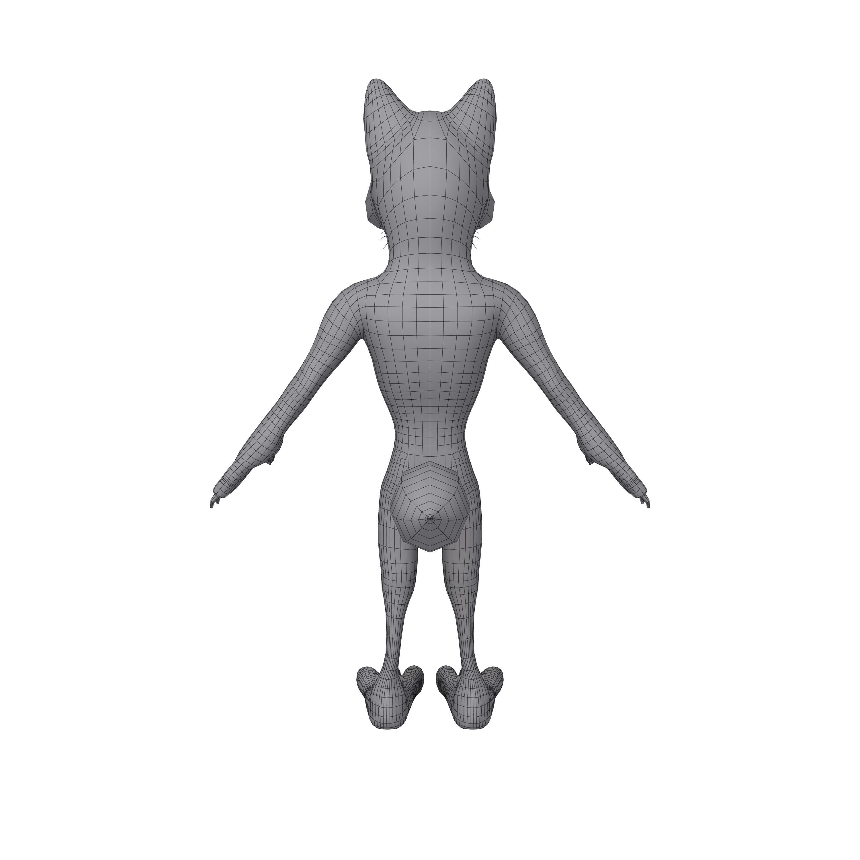 Wolf Cartoon 3D model_6